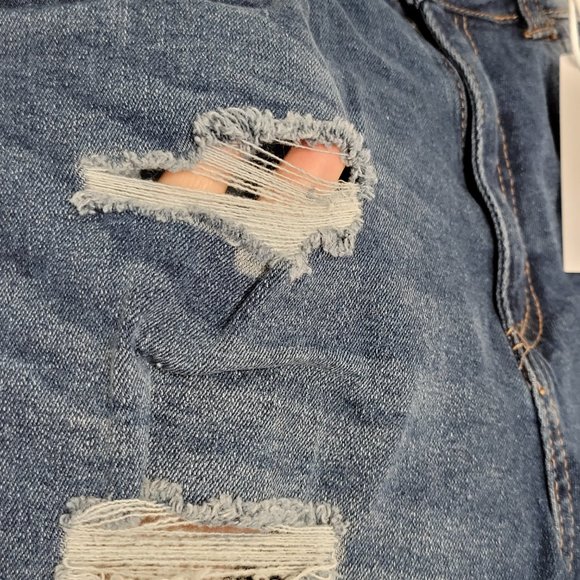 Urban Basics U2B | Denim Blue Jean Shorts Rolled Cuff Distressed Destroyed 5 NWT - Picture 4 of 12